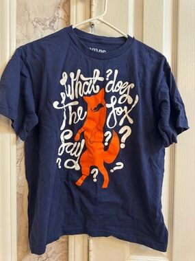 Kids Navy T-Shirt with Orange Fox Graphic